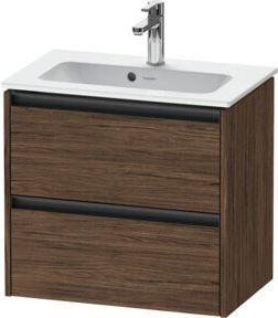 Duravit Waschtischunterschrank Ketho.2 Compact, Nussbaum dunkel, 2 Schubladen, wandhängend, B/T: 61 x 39 cm - Bild 1
