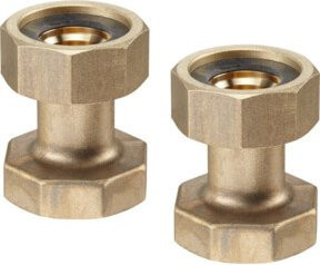 Oventrop Anschlussstück-Set G 1/2 IG x Pumpenflansch für G 1 1/2 in Gold - Bild 1