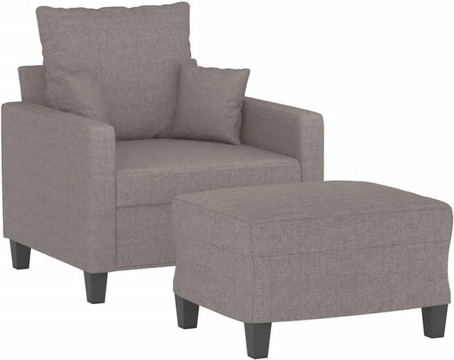 vidaXL Sessel mit Hocker in Beige, moderner Relaxsessel aus Stoff mit Armlehnen für dein Wohnzimmer - Bild 1