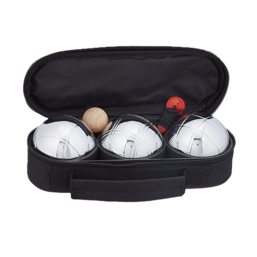 Relaxdays Boule Kugel Set Stahl Silber mit Tragetasche und Abstandsmesser - Bild 2
