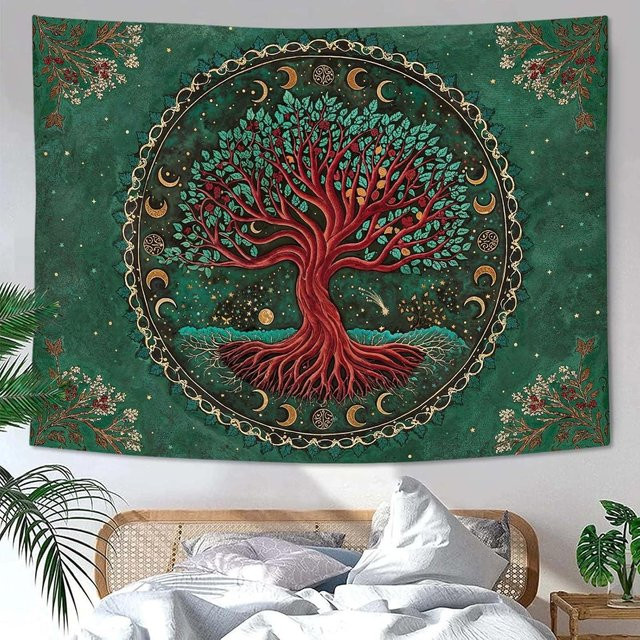 Bohemian Wandteppich Sonne und Mond von JMG Household Supplies mit Blumen und Galaxie-Motiv, Breite: 40 cm, Höhe: 60 cm - Bild 1