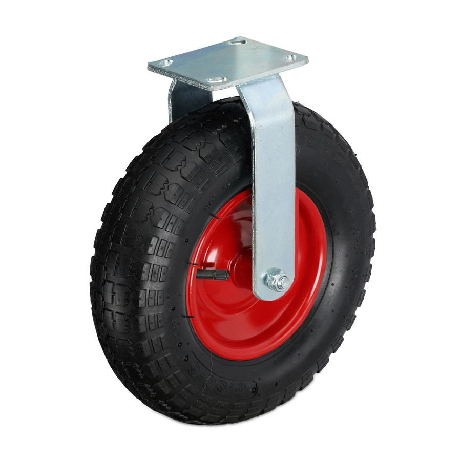 Relaxdays Bockrolle aus Stahl und Gummi in Schwarz-Rot, luftbereift, Durchmesser: 35 cm - Bild 2