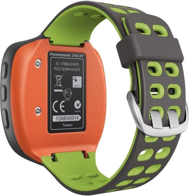 Uhrenarmband Garmin Forerunner 310XT, Silikon, Grau-Orange, Grün, Unisex - Bild 1