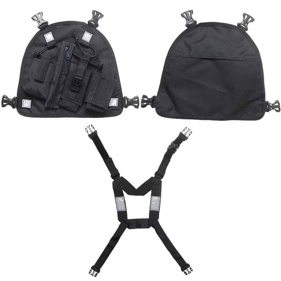 Baofeng Doppel-Funkgerät Schulterholster Brustgurt-Weste Rig in Schwarz - Bild 1
