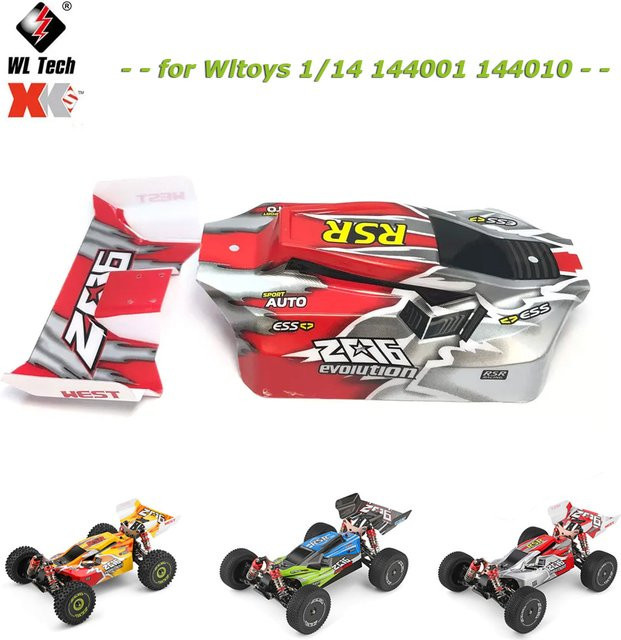 Wltoys RC Karosserie-Autoabdeckung mit PVC-Heckflügel, Blau, Bunt / Mehrfarbig - Bild 1