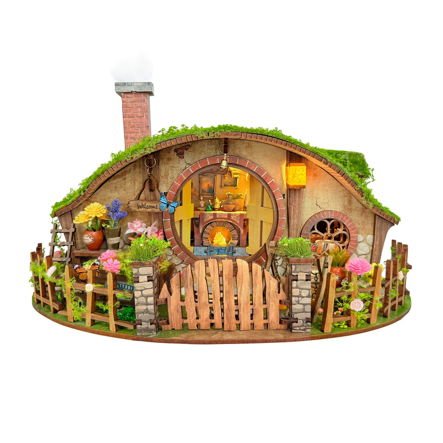 ELEVEN-CUTE DIY Holz Magic Ring Casa Miniaturmodellbausatz Puppenhaus mit Möbeln in Natur/Holzfarben - Bild 4