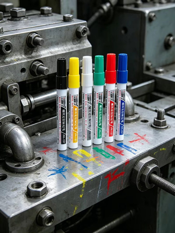 Professioneller Schraubenmarkierungsstift 6C permanent in Schwarz und Multicolour für industrielle Markierungen auf Metall, Papier, Holz, Glas und Stein, hoch- und niedertemperaturbeständig, wasser- und ölbeständig - Bild 4