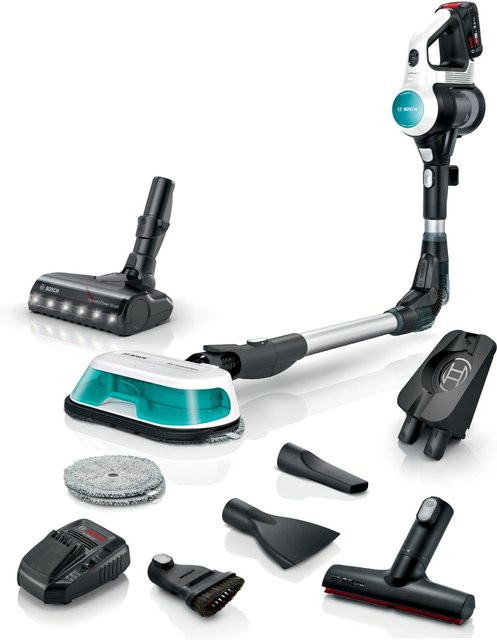 Bosch Akku-Stielstaubsauger BKS71HYG1 weiß, beutellos mit LED-Scheinwerfer und Wandhalterung - Bild 1