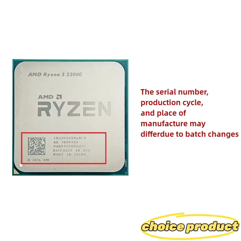 AMD Ryzen 3 2200G Prozessor gebraucht mit 3,5 GHz Zen Architektur, Quad-Core CPU für Sockel AM4, Farbe Silber - Bild 4