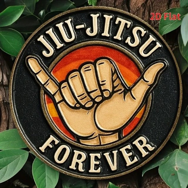 CIFBUY Jiu Jitsu Forever Vintage Metallschild Rund, Multicolour, Durchmesser: 20 cm - Bild 1