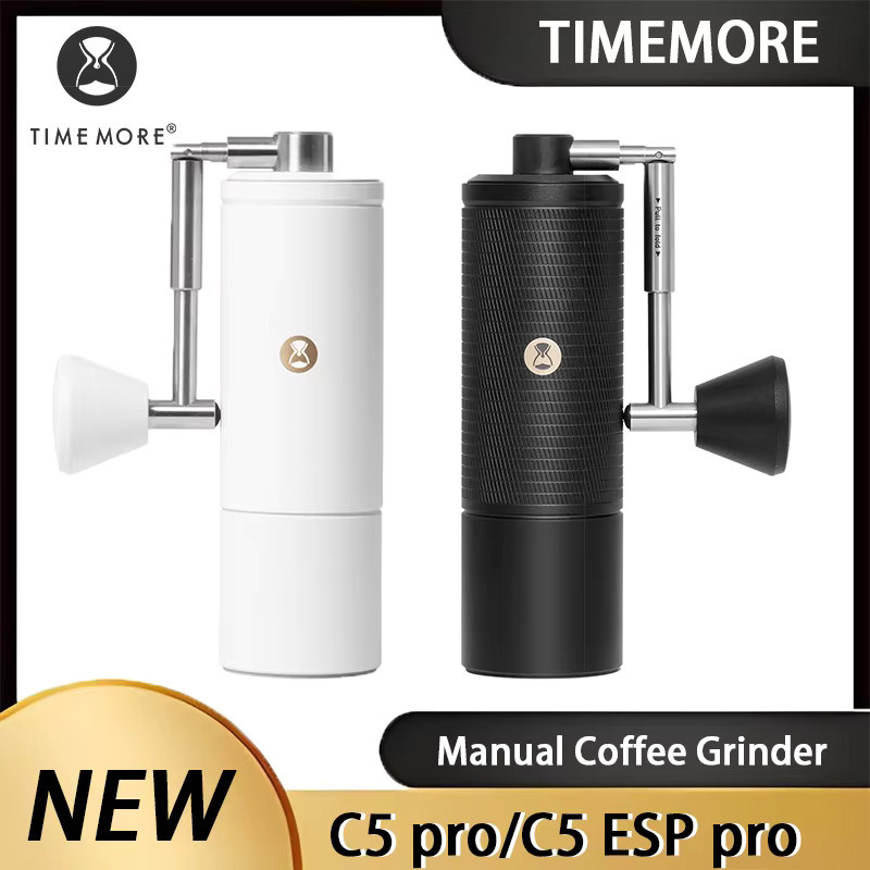 Timemore C5 PRO/C5 ESP PRO Manuelle Kaffeemühle in Weiß mit konischem Mahlwerk und 48 Einstellmöglichkeiten für präzises Mahlen - Bild 2