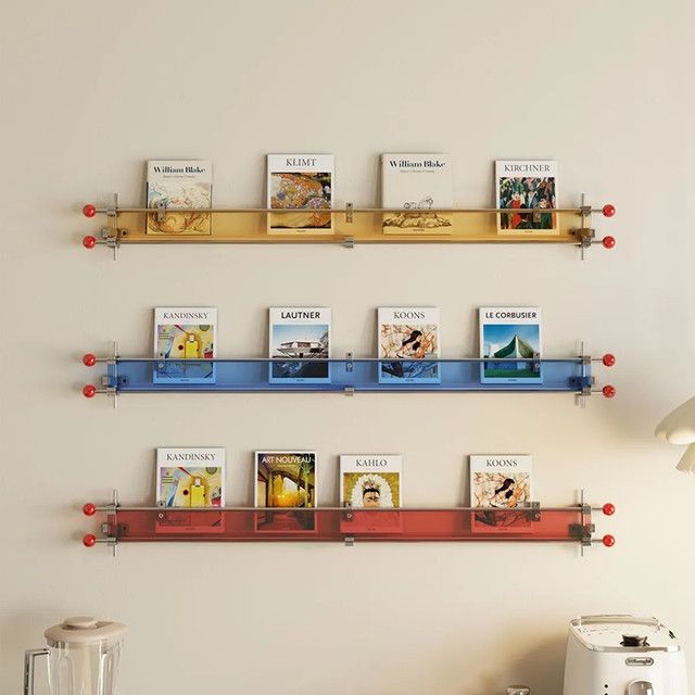Oeny Wandmontage Bücherregal aus Acryl in Schwarz und Transparent im minimalistischen Design - Bild 1