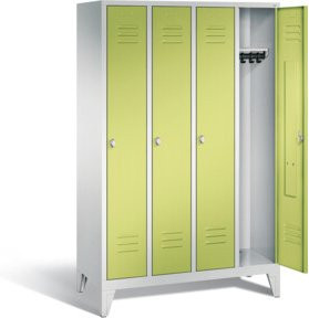 C+P Garderobenschrank Classic aus Stahl mit Schloss, Front Viridingrün und Korpus Lichtgrau, H x B x T: 185 x 119 x 50 cm - Bild 1