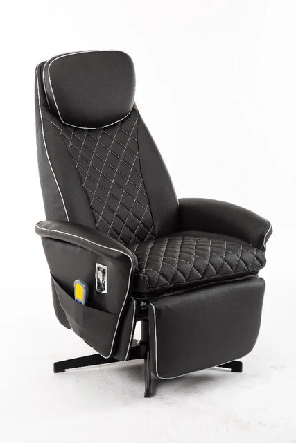 Happy Home Massagesessel mit 8 Motoren und Heizfunktion in Schwarz aus PU-Leder - Bild 1