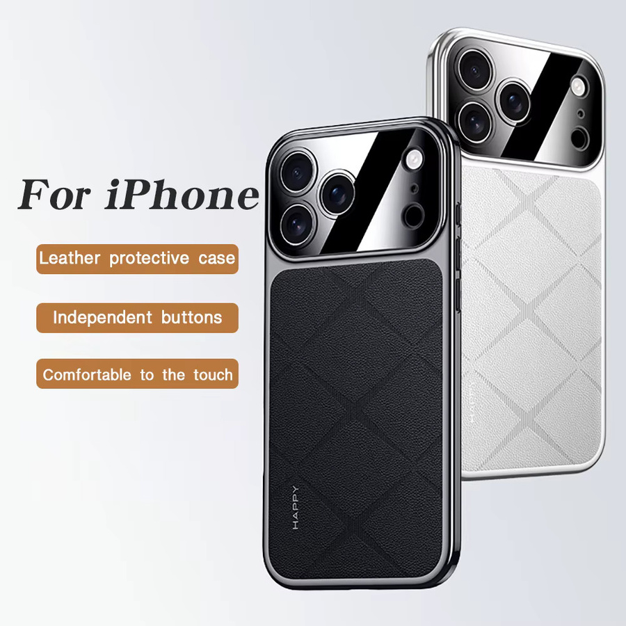 Luxus Leder Schutzhülle für Apple iPhone 17 Pro Max 16 15 14 13 in Schwarz mit stoßfestem Kamera-Schutz - Bild 7