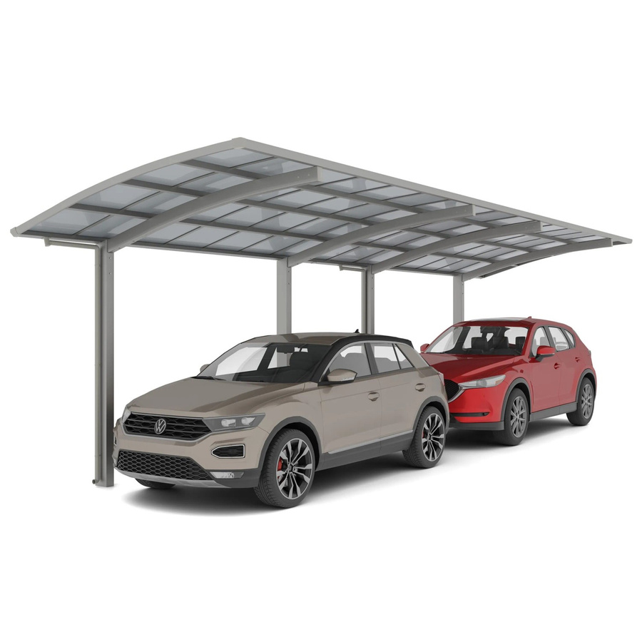 Ximax Doppelcarport Portoforte-60 Tandem in Edelstahl-Look, Farbe: silberfarben, B/T: 270,4 x 982,6 cm - Bild 2