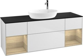 V&B Waschtischunterschrank Finion mit Wandbeleuchtung, Farbe: Weiß lackiert, Breite: 160 cm, Tiefe: 50,1 cm, Höhe: 50,1 cm - Bild 1