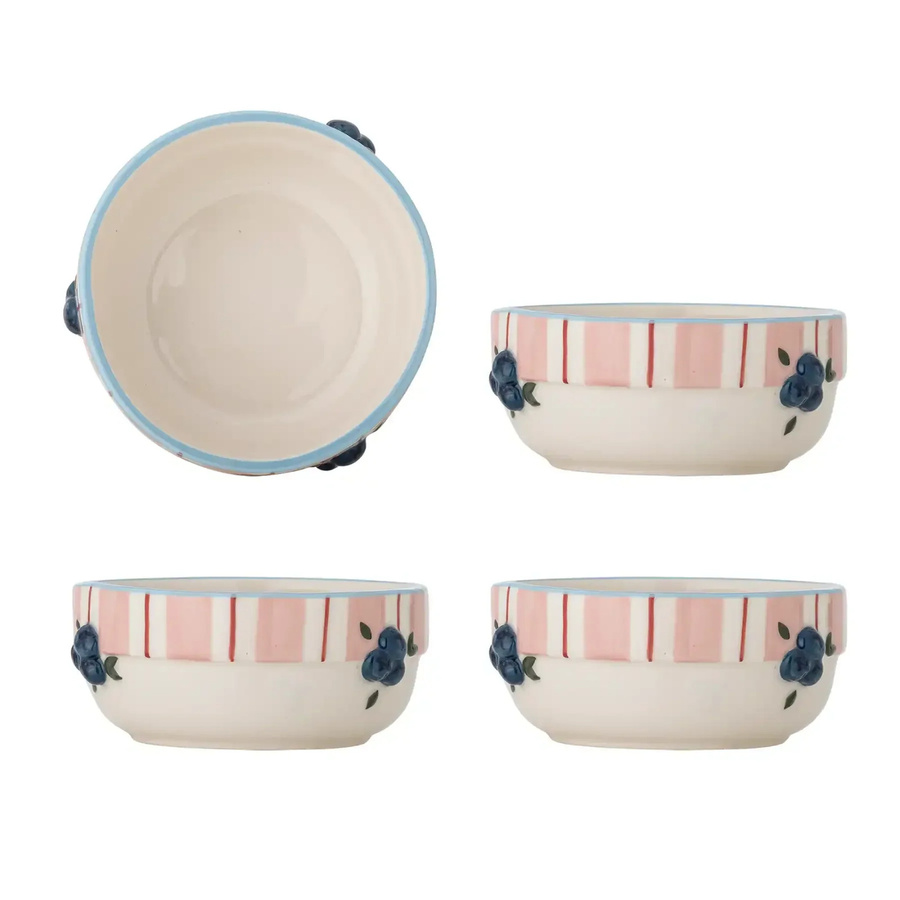 Bloomingville Keramikschale Carry in Rosa, 4er-Set, Durchmesser: 13 cm - Bild 1