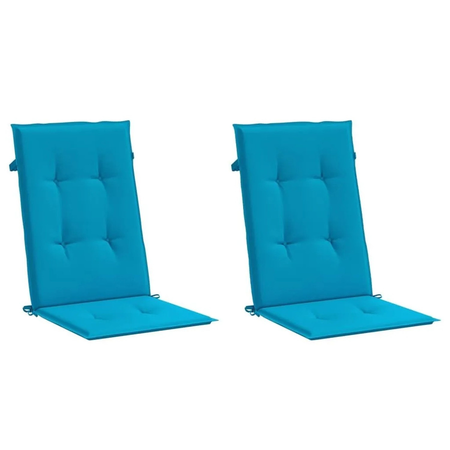 vidaXL Gartenstuhlauflagen für Hochlehner, 2 Stück, Blau, Polyester, B/T/H: 120 x 50 x 3 cm - Bild 2