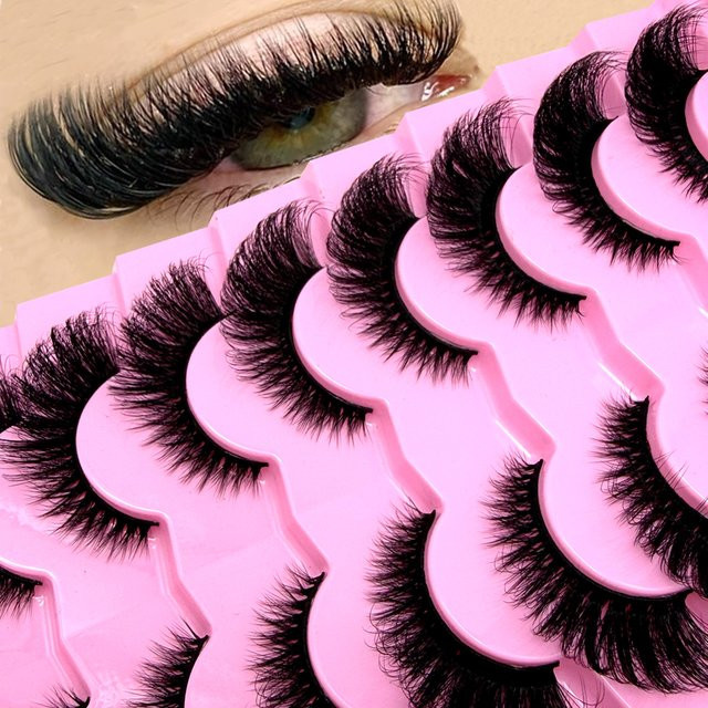 MKYDCG Künstliche Wimpern, 8 Paar, 8D Nerz-Wimpern, Katzenaugen-Look - Bild 1
