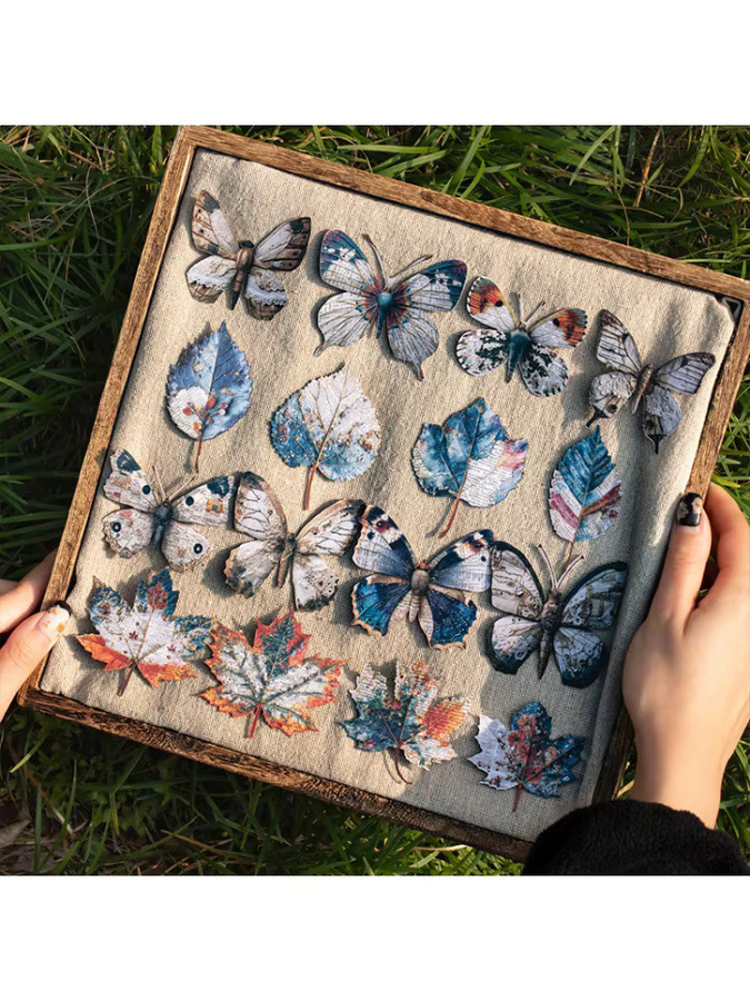 10 Blatt Vintage Distressed Forest Hartkartenaufkleber mit Retro-Waldmuster in Multicolour aus Papier für dein Tagebuch und Sammelalbum - Bild 2