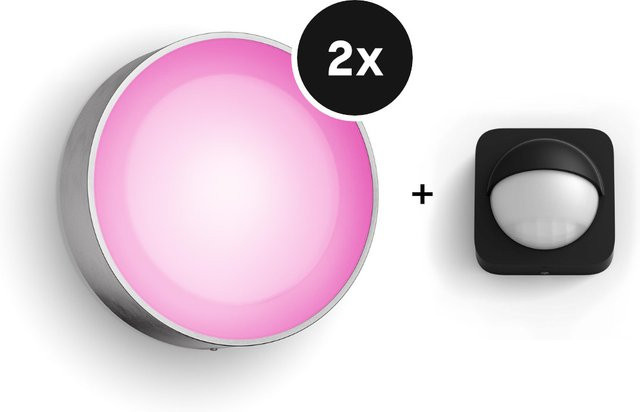 Philips Hue Wandleuchte Daylo 2er-Pack mit Outdoor Motion Sensor - Bild 1