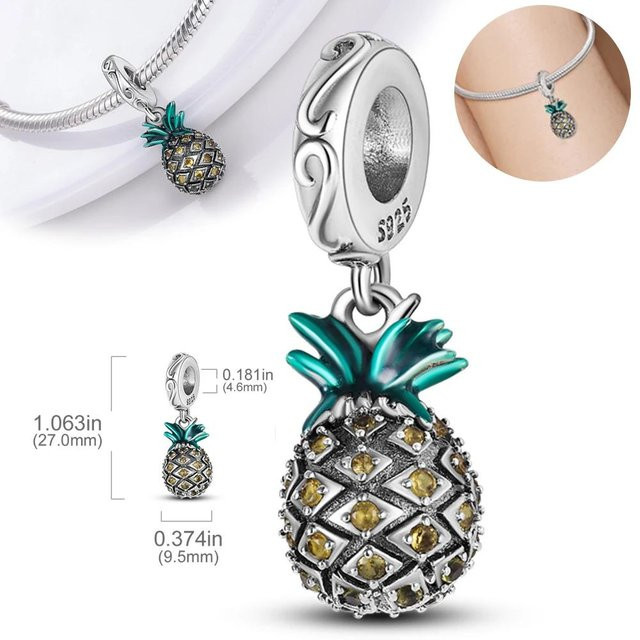 Perlenkomponenten Ananas, Kupfer, Weiß, Damen - Bild 1