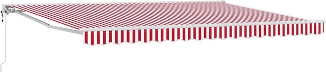 vidaXL Elektrische Ausziehbare Markise mit Fernbedienung, Rot-Weiß, B: 450 cm, T: 350 cm - Bild 1
