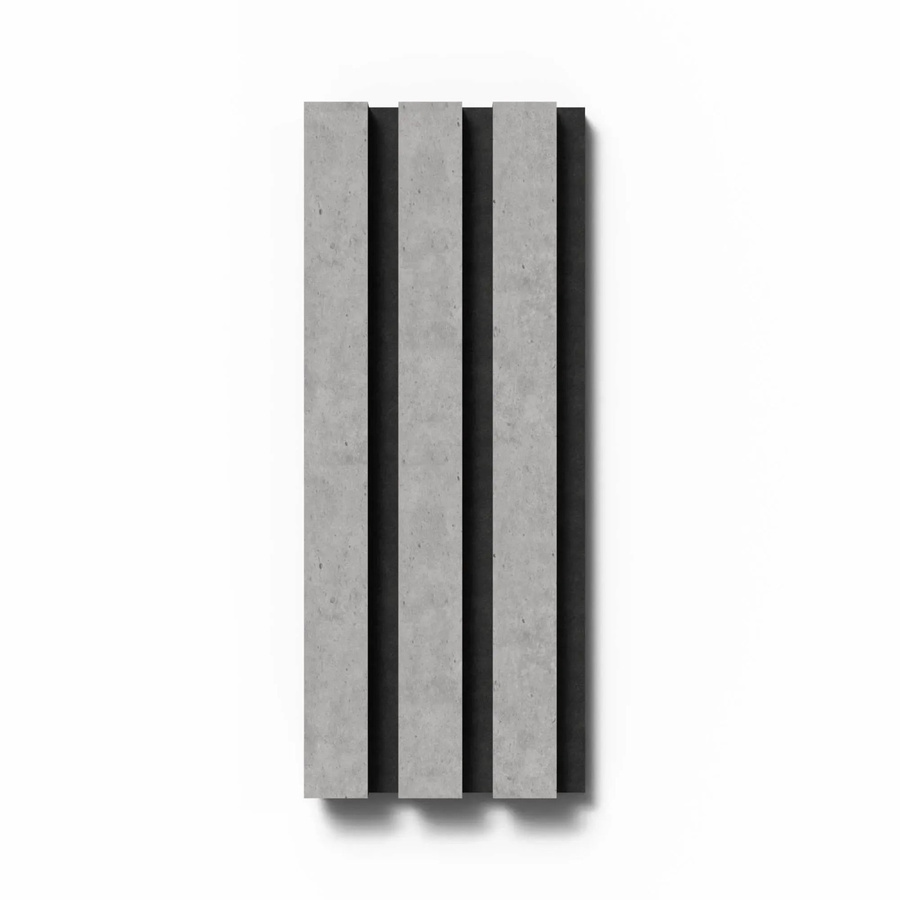 Denpanels Akustikpaneel mit Streifenmuster in Betongrau und schwarzem Filz, B: 29,5 cm, H: 15 cm - Bild 2