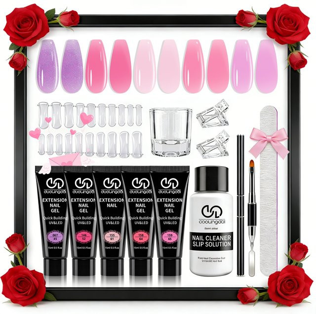 DUOLINGDAI Poly-Nagelgel 5-Farben-Set, glänzend - Bild 1