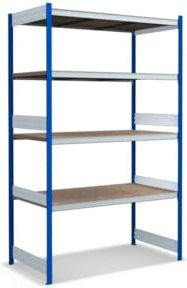 Bito Großfachregal-Set mit 4 Ebenen aus Spanplatte in Enzianblau, B/T/H: 156,2 x 82,4 x 250 cm - Bild 1