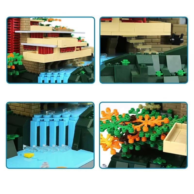 Linyi toy Fallingwater Haus Gebäude Bausteine 1221 Teile 6–12 Jahre - Bild 2