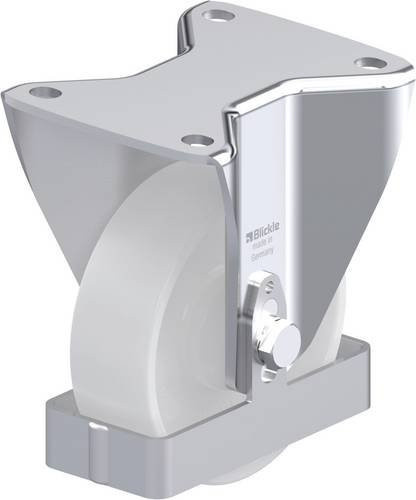 Blickle Stahlblech-Bockrolle BH-PO 125KA-3-FS in Grau/Weiß mit 125 mm Rad-Durchmesser und 300 kg Tragfähigkeit - Bild 1