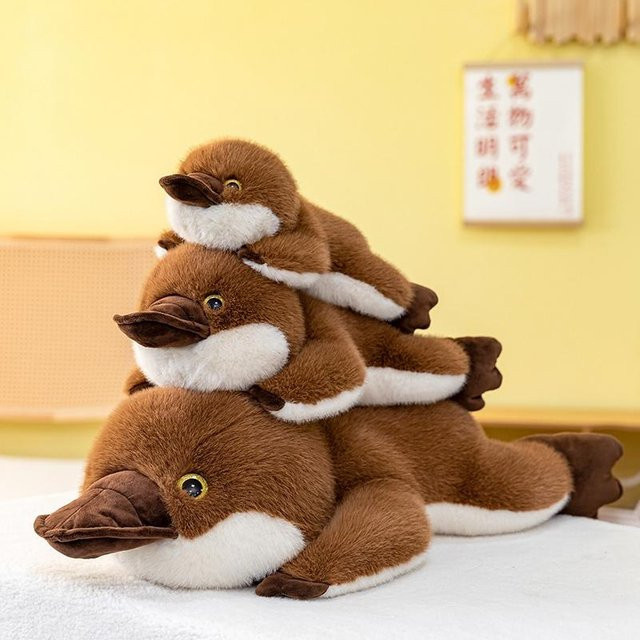 Yiran toy Cartoon liegendes Schnabeltier Plüschtier Kissen, Gelb, 30cm - Bild 1