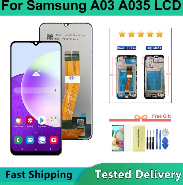 Samsung A03 LCD Display Touchscreen Digitizer Montage Ersatzteil in Schwarz für SM-A035F/DS und A035M mit 6.5 Zoll - Bild 1