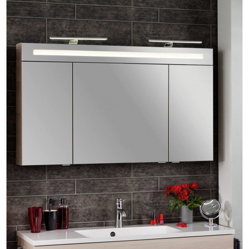 Fackelmann Spiegelschrank B.clever Alaska Esche Grau mit Softclose Türen und LED-Beleuchtung B/H/T: 120 x 70,6 x 15,8 cm - Bild 3