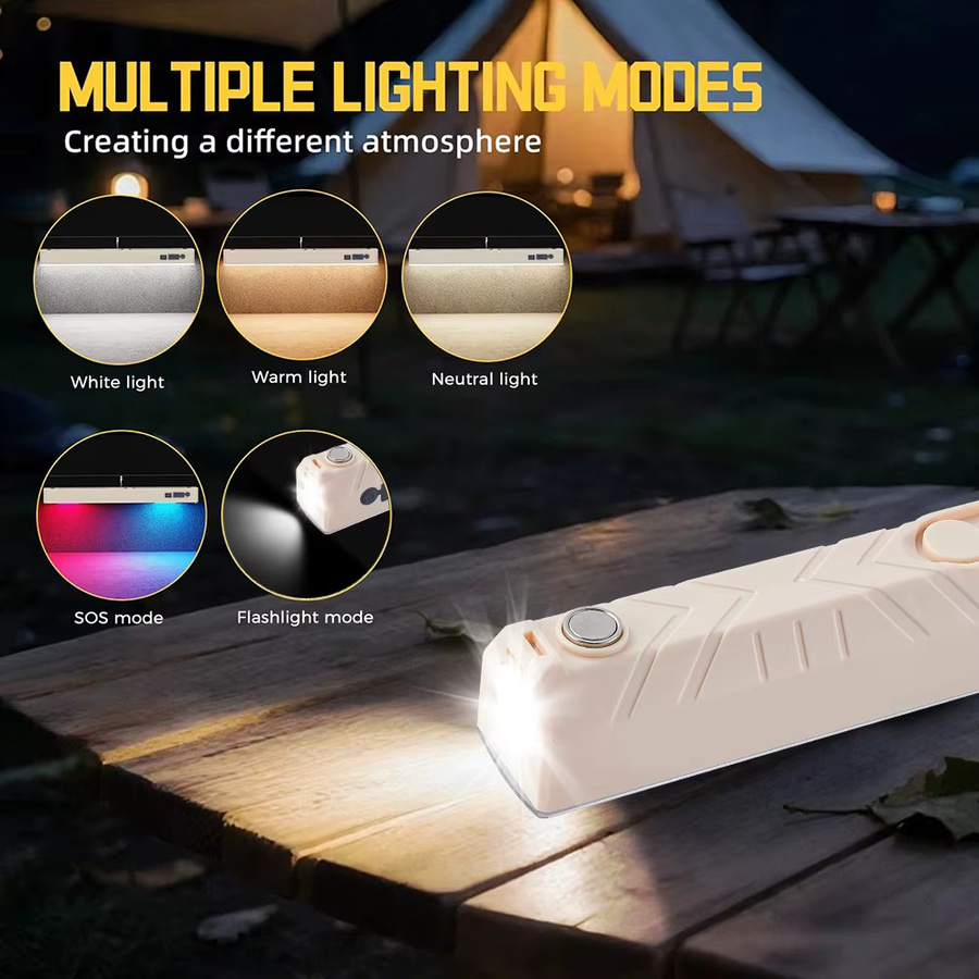 UMEXUS Multifunktionale LED-Camping-Arbeitsleuchte in Weiß mit Magnet und verstellbarer Halterung für Reparaturen und Notbeleuchtung im Garten - Bild 4