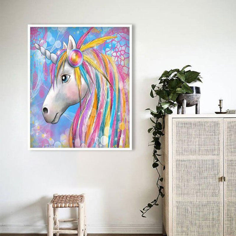FIYO Diamond Painting Set Pferd in Landschaft, Mehrfarbig, B/H: 20 x 30 cm - Bild 1