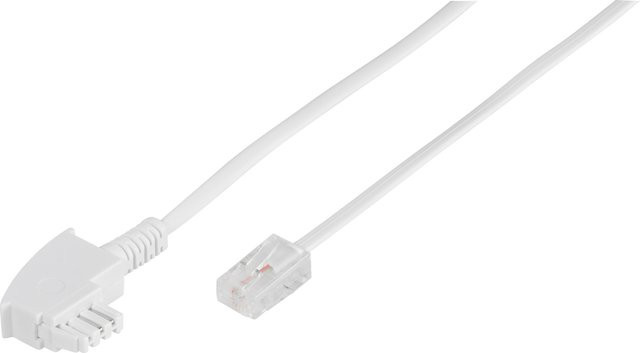 Vivanco DSL Anschlusskabel TAE-F auf RJ45 8p8c, Farbe: Weiß, Länge: 3 m - Bild 1