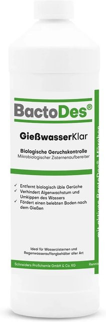 BactoDes GießwasserKlar Mikrobiologischer Flüssiger Zusatz gegen Gerüche in Wasserzisternen, 1 l - Bild 1