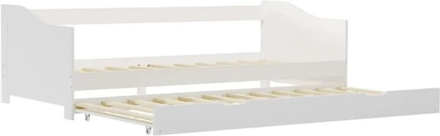 vidaXL Ausziehsofa Bettgestell aus Kiefernholz in Weiß, B/T/H: 90 x 200 cm - Bild 1