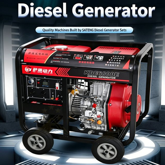 KUOXUAN Smart Dieselgenerator für den Heimgebrauch, 10KW, 220V/380V Dreiphasig, Rot - Bild 1