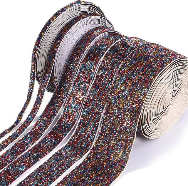 Buntes Glitzer-Samtband für Hochzeit, Party und Dekoration in verschiedenen Breiten und Längen - Bild 1