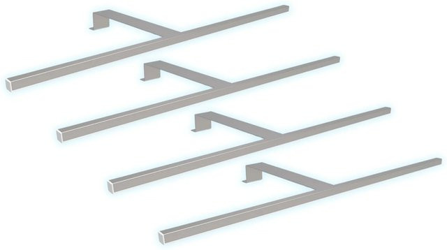 kalb LED Aufbauleuchten 4er Set Silbergrau, Schrankbeleuchtung aus Aluminium, Neutralweiß - Bild 1