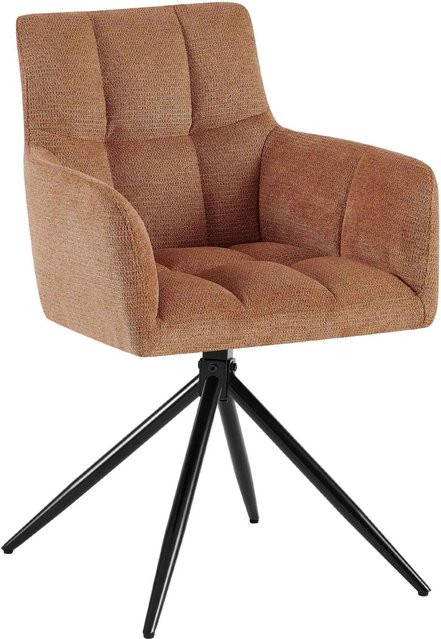 DELUKE Esszimmerstuhl DEBAS in Orange mit Stoffbezug, B/T/H: 59 x 59 x 87 cm - Bild 1