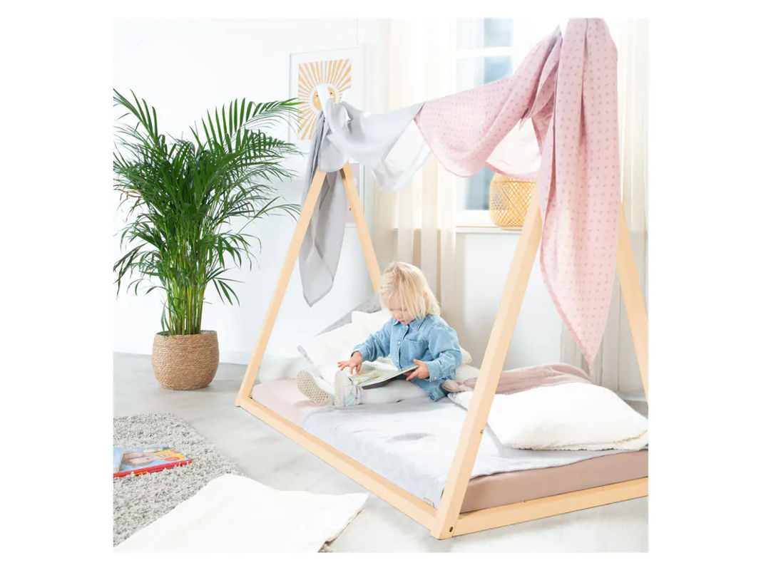 Roba Montessori Tipibett aus Bambus in Weiss und Beige, Matratzengröße 70 x 140 cm - Bild 3