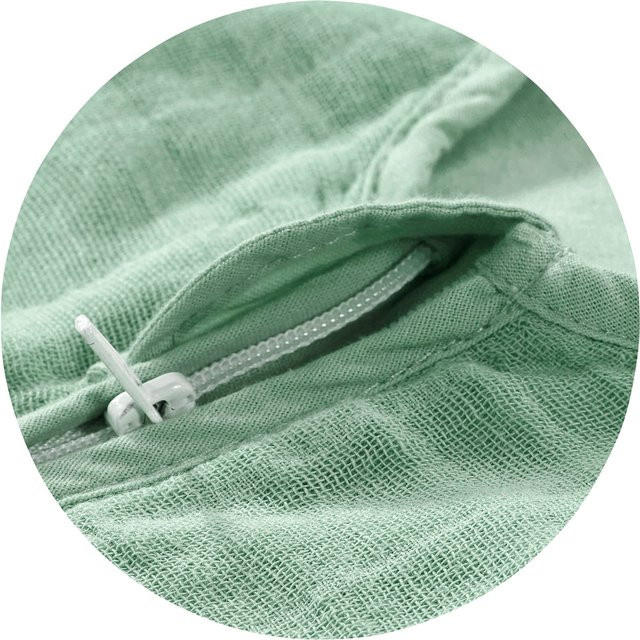 Alvi Sommerschlafsack aus Mull für Babys 0.5 TOG in Grau und Grün - Bild 1