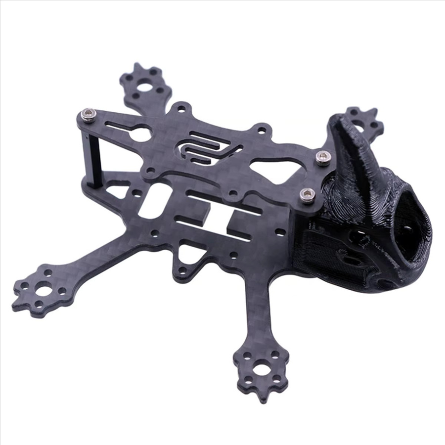 ABUQ FPV Carbon Rahmen Kit für 2 Zoll Drohnen in Schwarz, kompatibel mit O4 Air Unit und Motoren der Typen 1103 bis 1204 - Bild 1