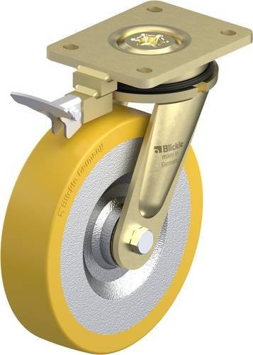 Blickle Lenkrolle LS-SETH 200K-RI4 mit Feststeller, Rad-Durchmesser: 20 cm, Tragfähigkeit: 1000 kg, Farbe: Silber - Bild 1