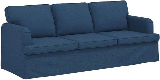 vidaXL Sofa Blau mit Stoffbezug und Metallrahmen B/T/H: 201 x 80 x 85 cm - Bild 1